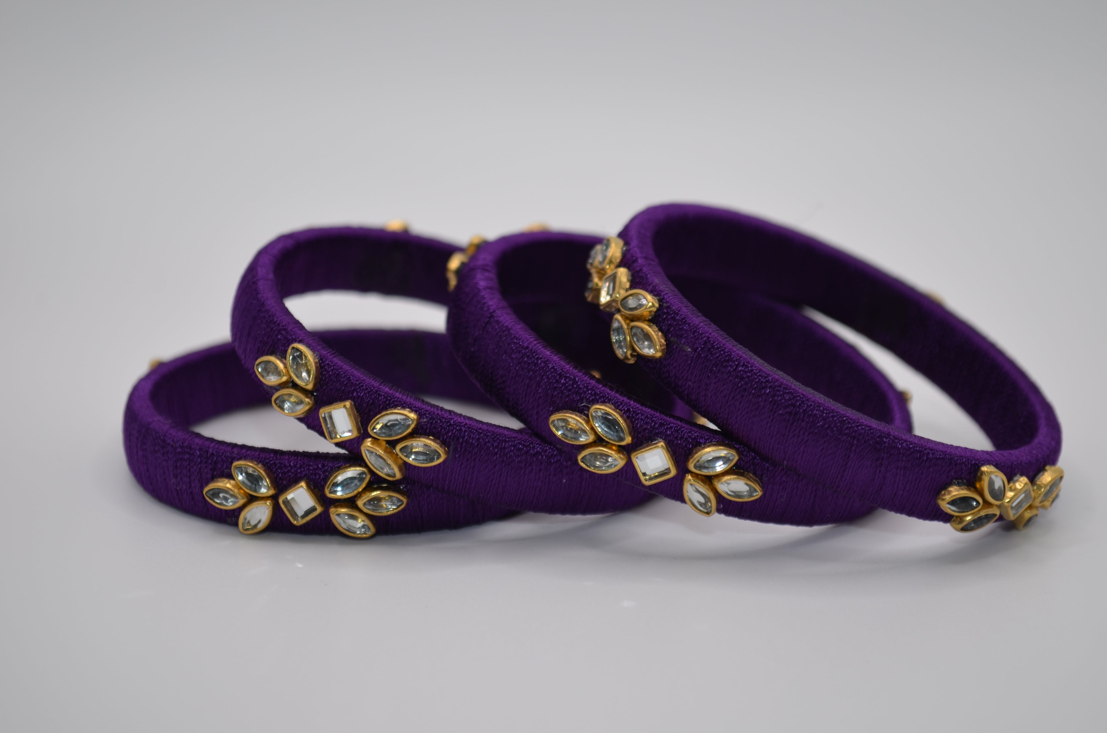 Majestic Aura Luxe Thread Bangle Set (Set of 4)