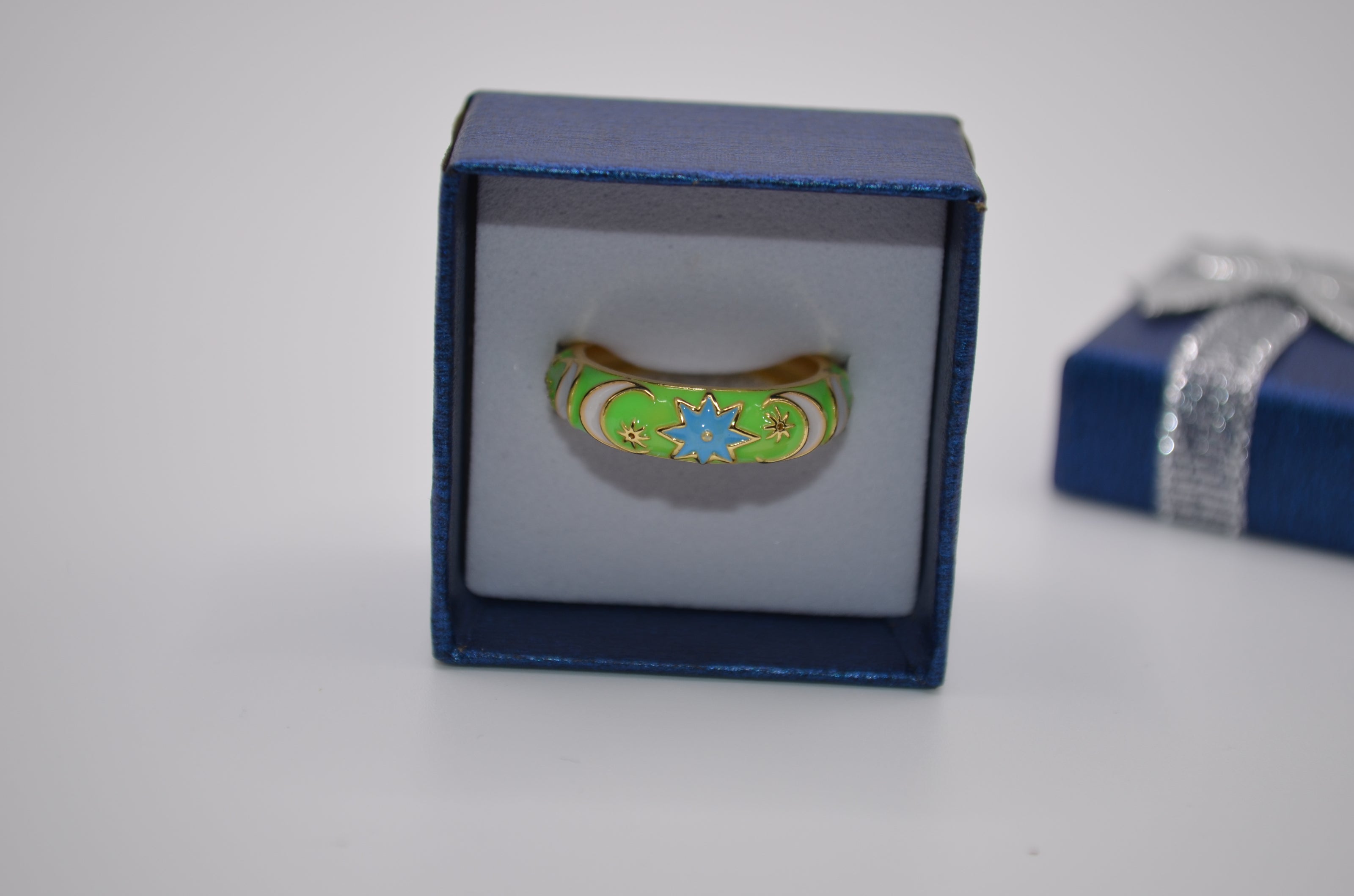 Celestial Glow Enamel Adjustable Ring
