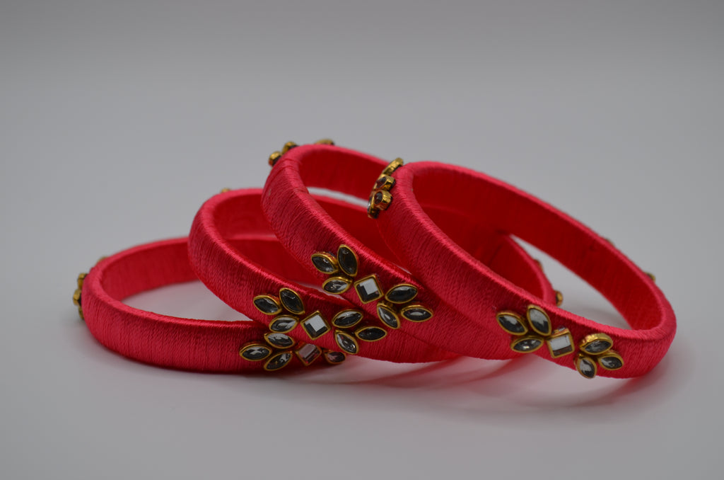 Majestic Aura Luxe Thread Bangle Set (Set of 4)