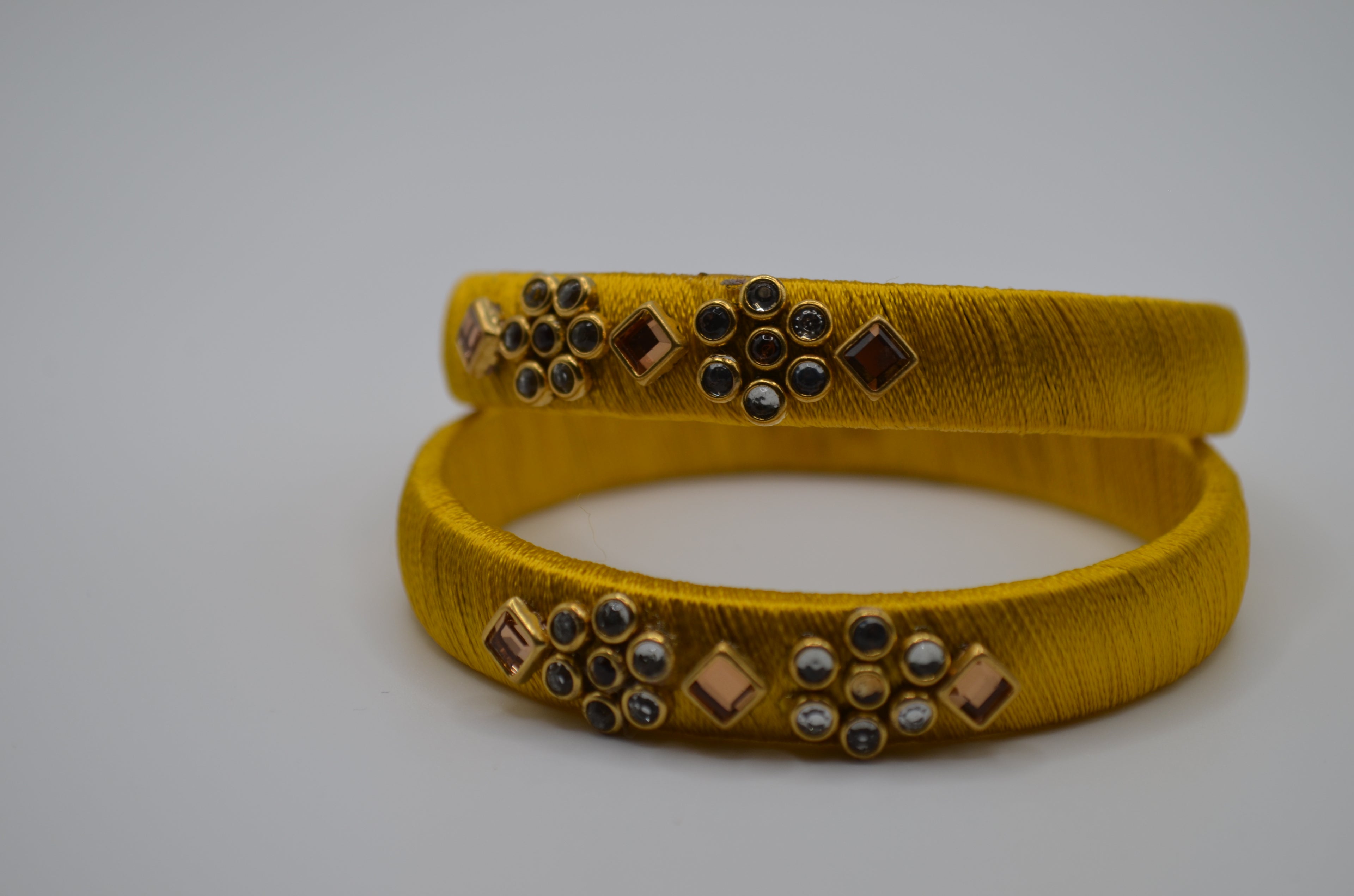 Golden Bloom Luxe Thread Bangle Pair