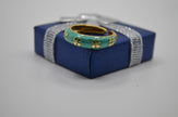 Teal Petal Charm Enamel Adjustable Ring