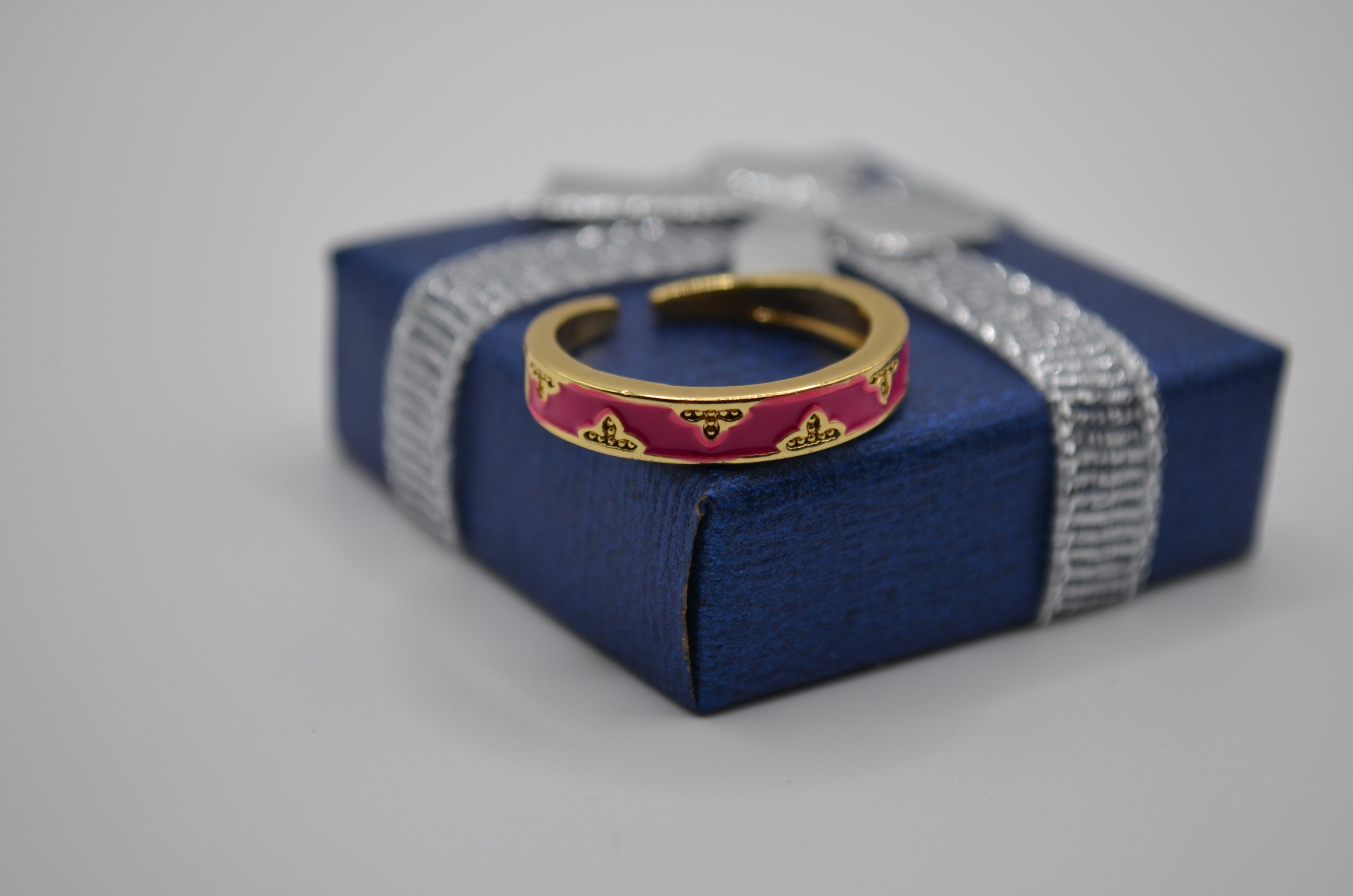 Ruby Regal Enamel Adjustable Ring