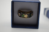 Midnight Daisy Enamel Adjustable Ring