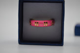 Pink Petal Glow Enamel Adjustable Ring