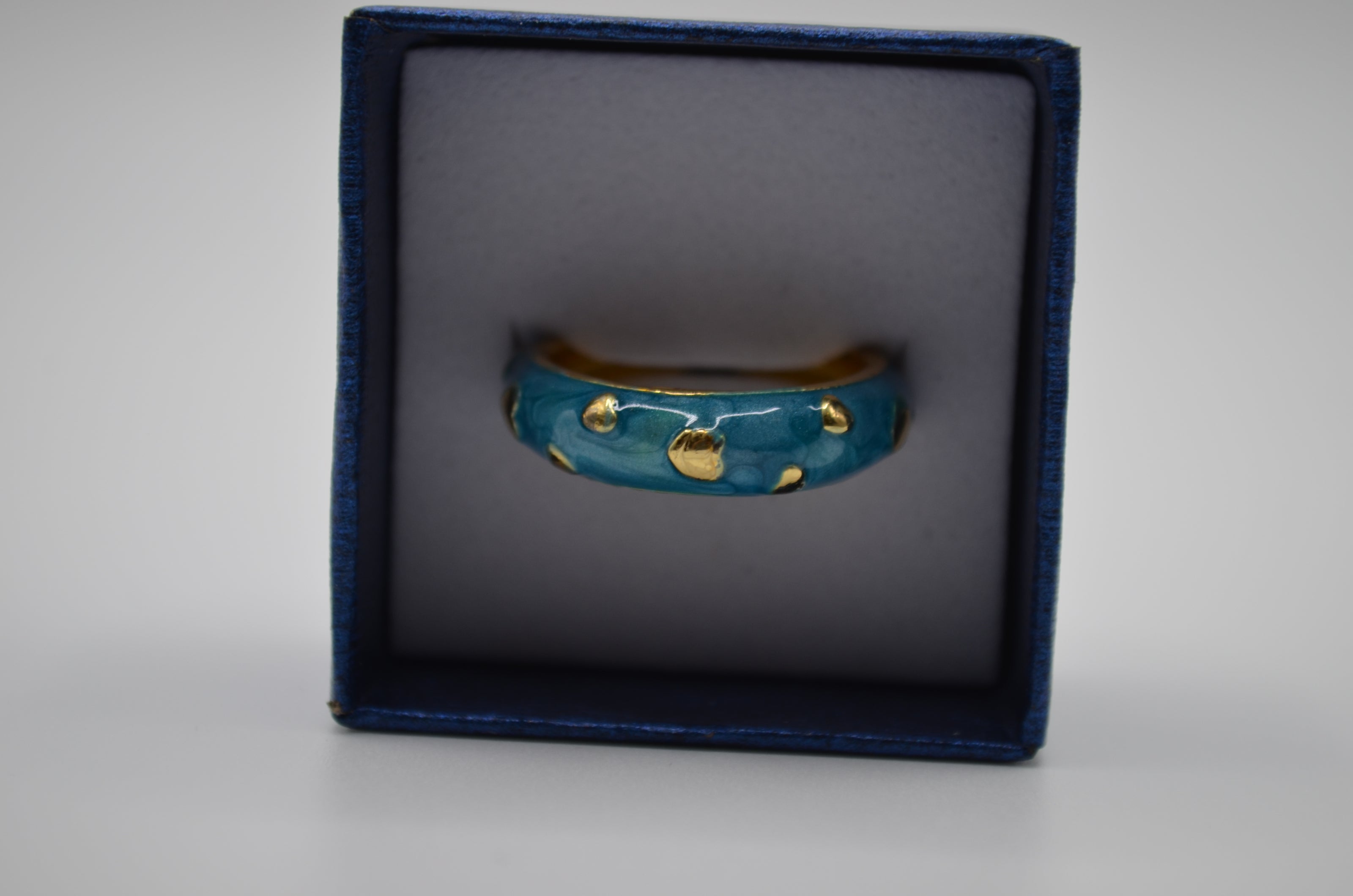 Aqua Luxe Dot Enamel Adjustable Ring