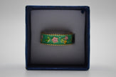 Green Blossom Enamel Adjustable Ring