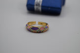 Pastel Pebble Enamel Adjustable Ring