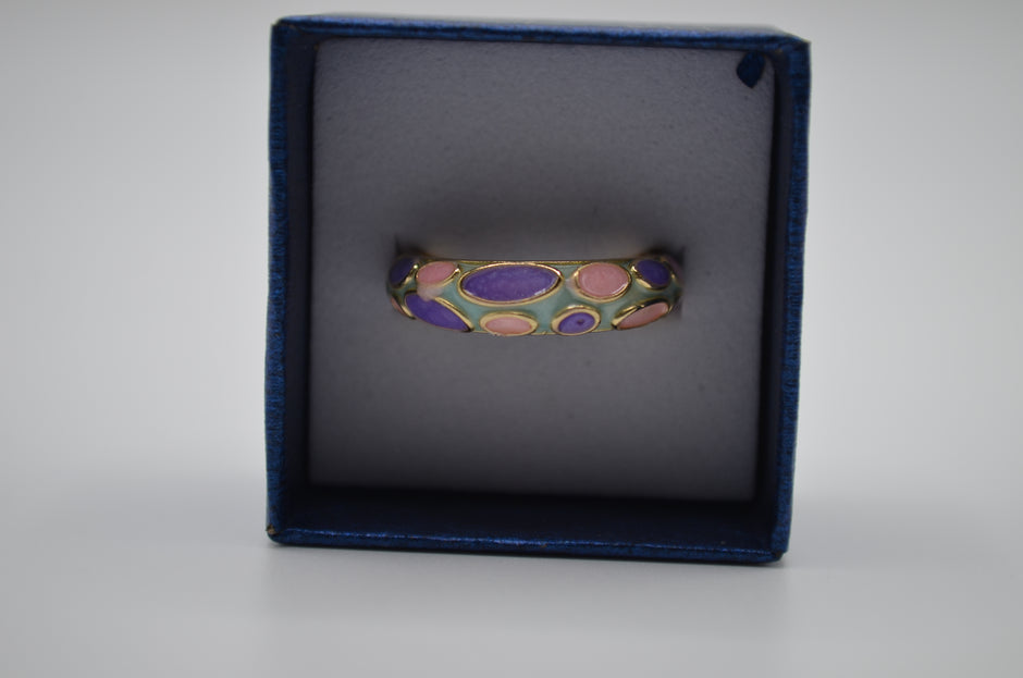 Pastel Pebble Enamel Adjustable Ring