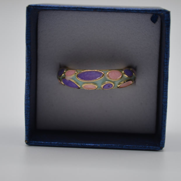 Pastel Pebble Enamel Adjustable Ring