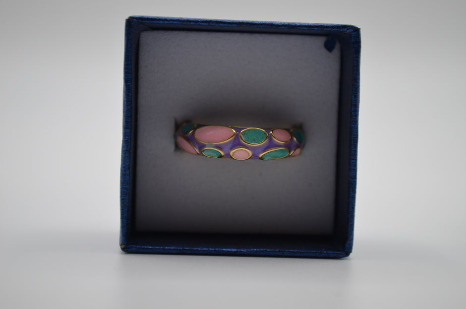 Pastel Pebble Mosaic Enamel Ring