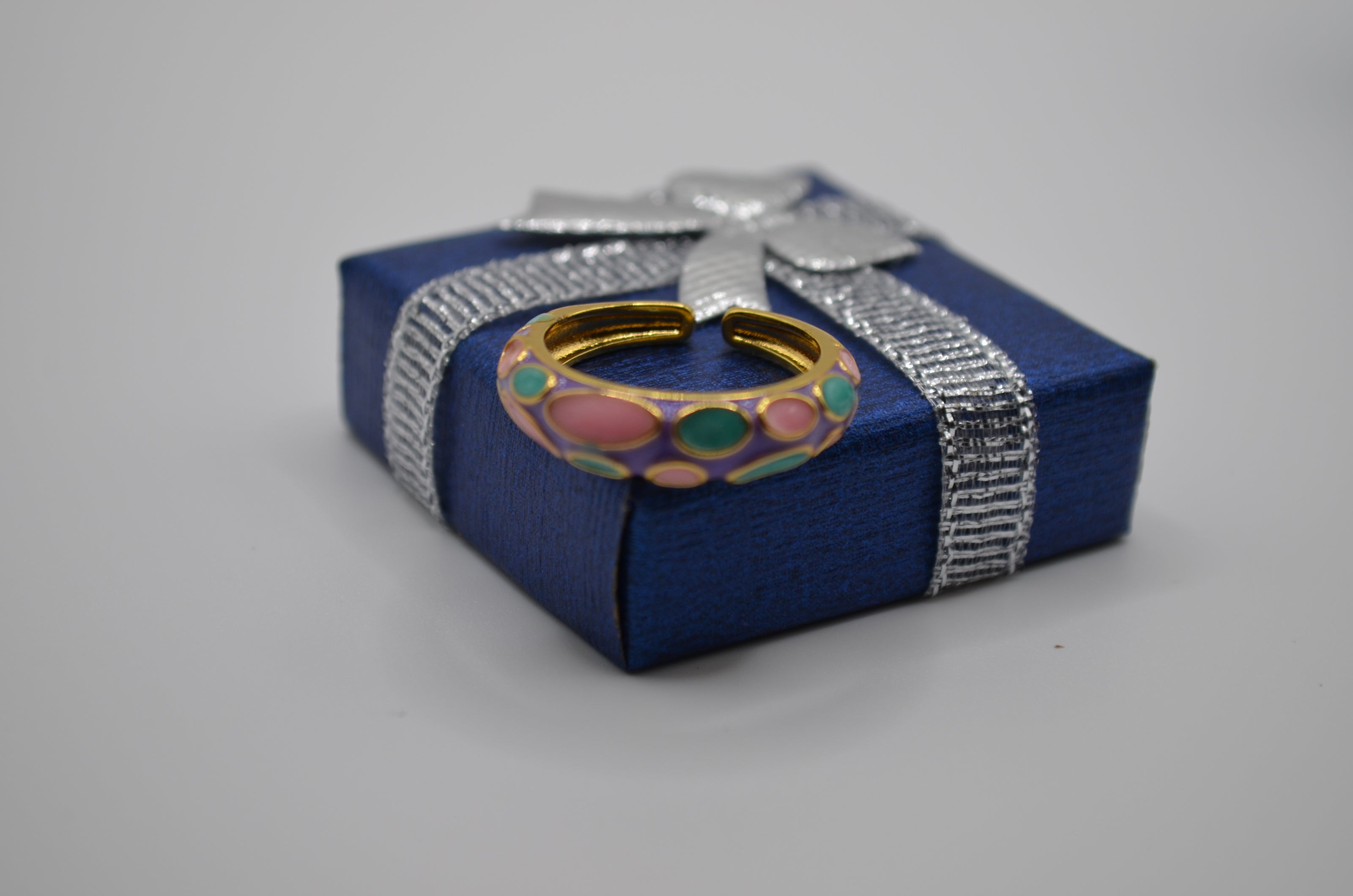 Pastel Pebble Mosaic Enamel Ring