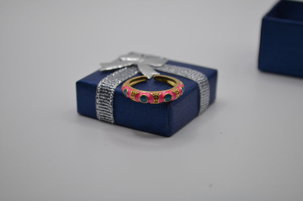 Pink Orbit Enamel Accent Ring
