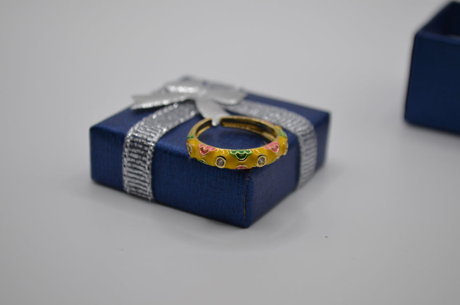 Sunny Blossom Enamel Ring