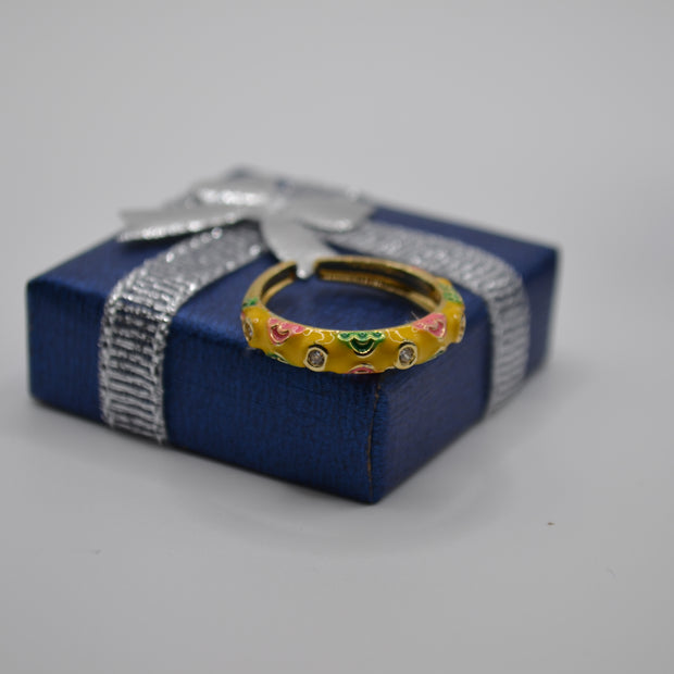 Sunny Blossom Enamel Ring