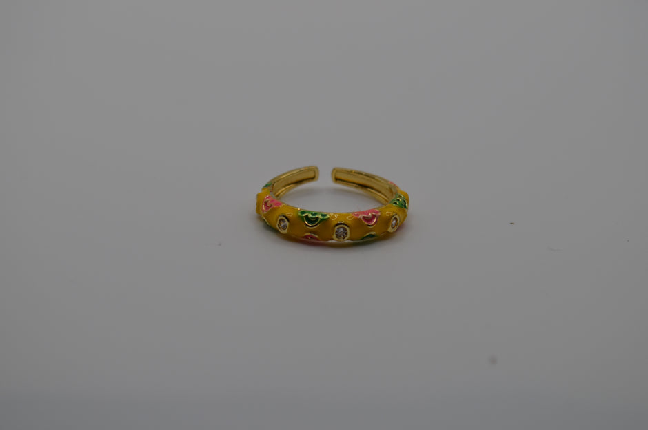Sunny Blossom Enamel Ring