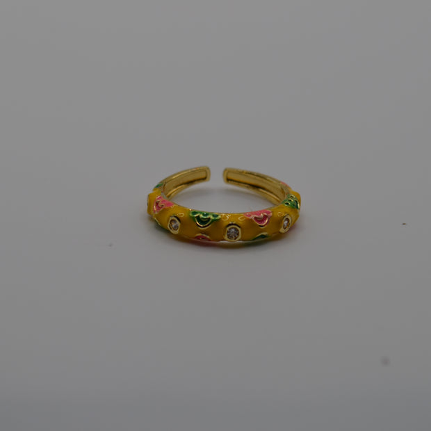 Sunny Blossom Enamel Ring