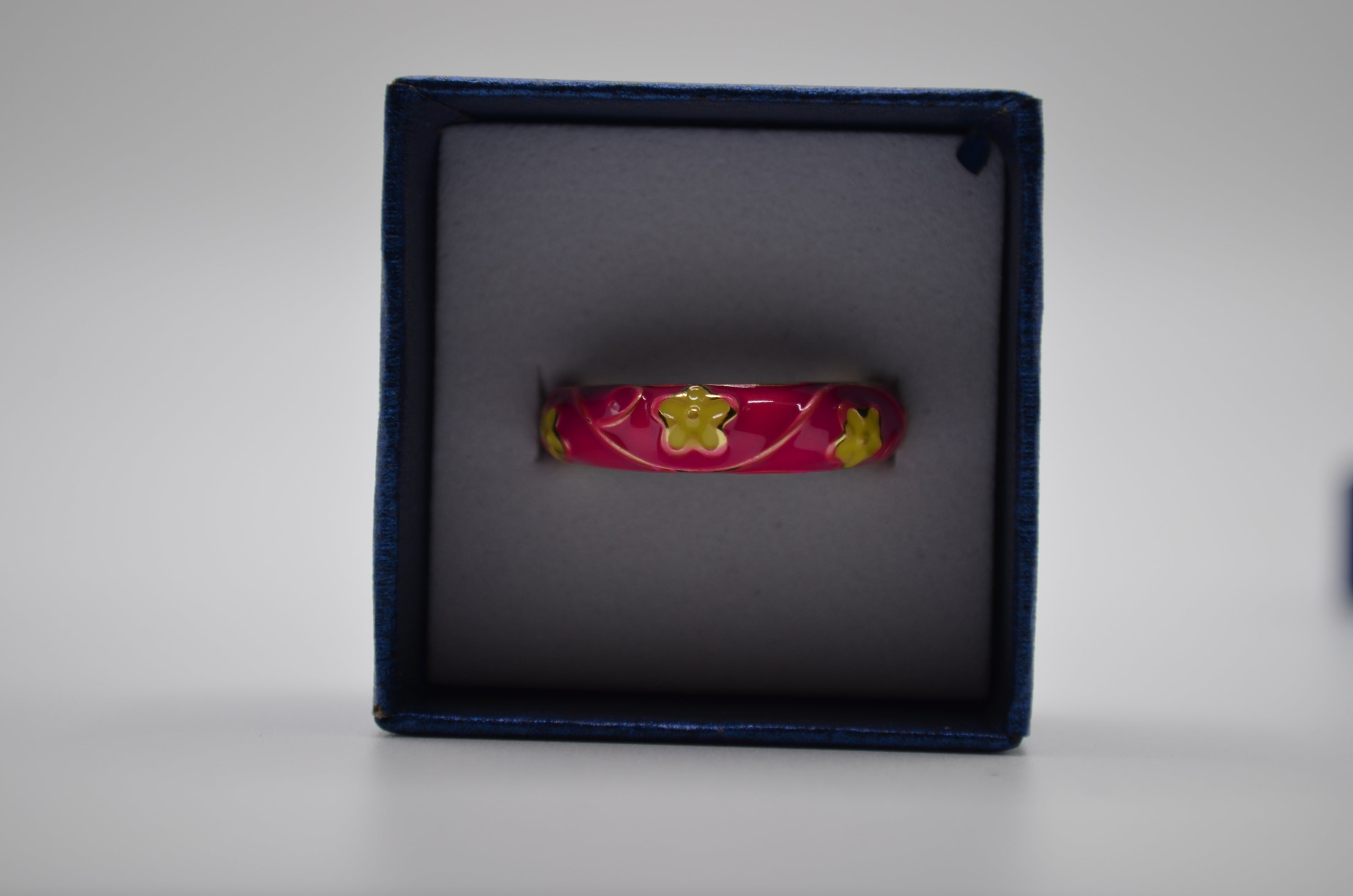 Pink Daisy Bloom Enamel Ring