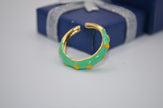 Mint Polka Pop Enamel Ring