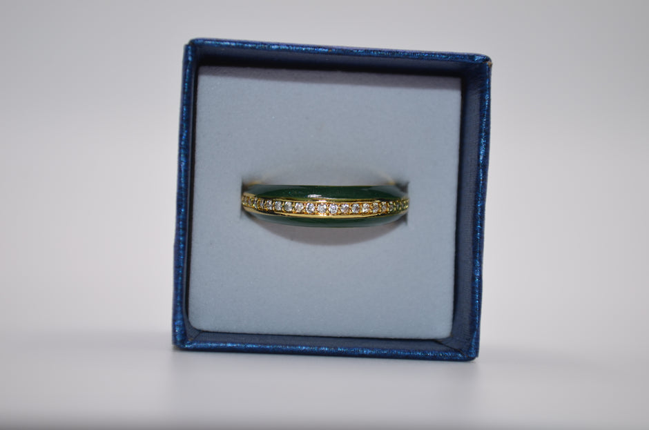 Emerald Luxe Enamel Band Ring