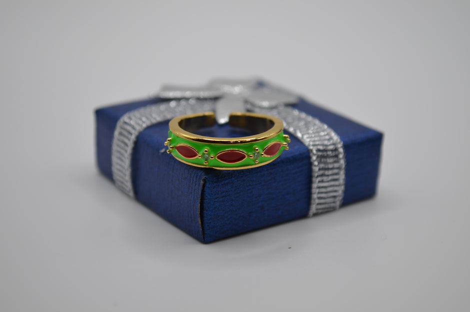 Neon Bloom Marquise Enamel Ring