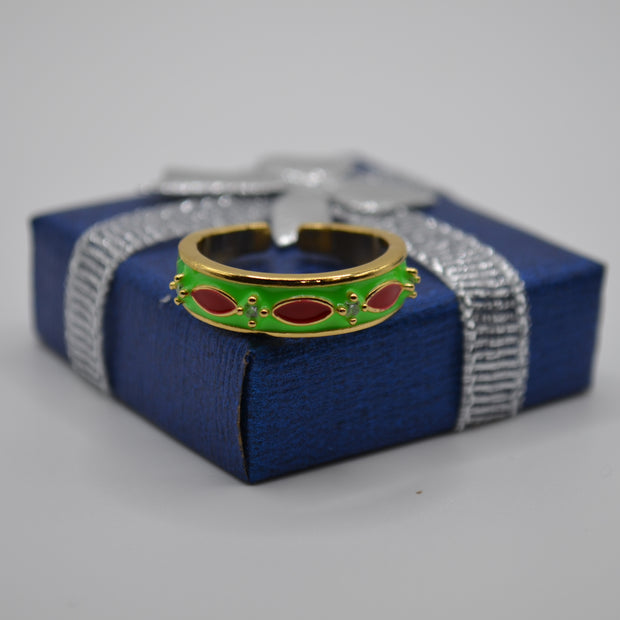 Neon Bloom Marquise Enamel Ring
