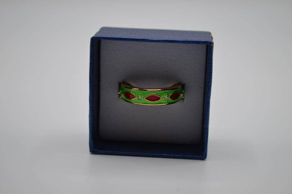 Neon Bloom Marquise Enamel Ring