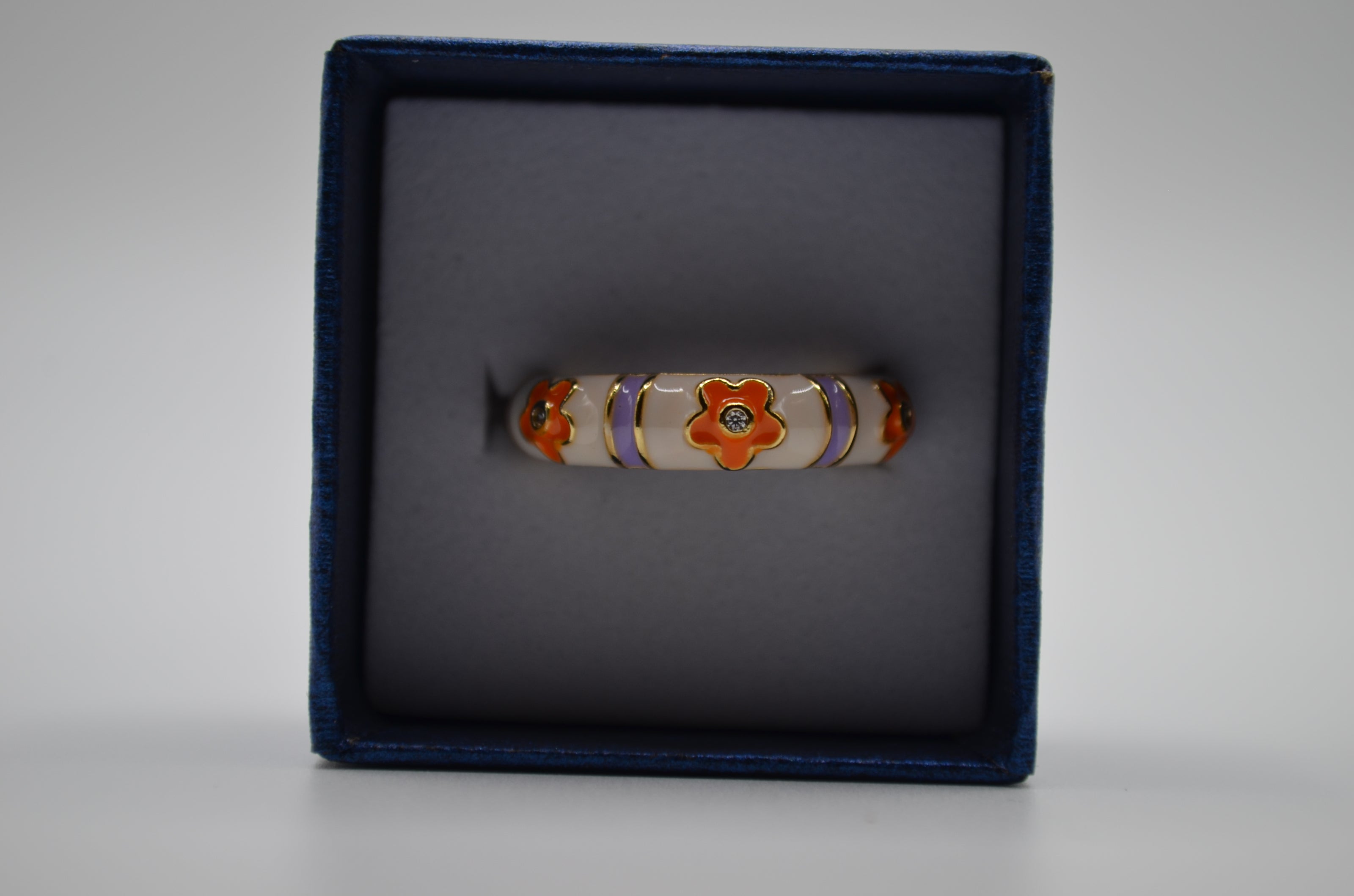 Blossom Charm Enamel Flower Ring