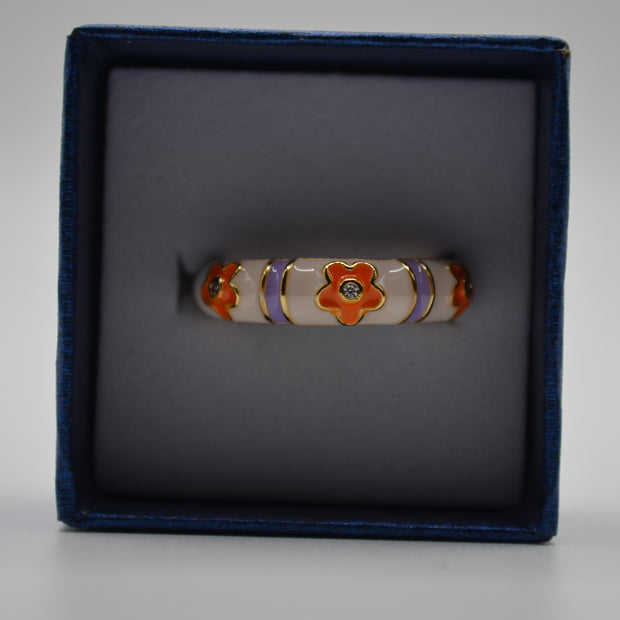 Blossom Charm Enamel Flower Ring