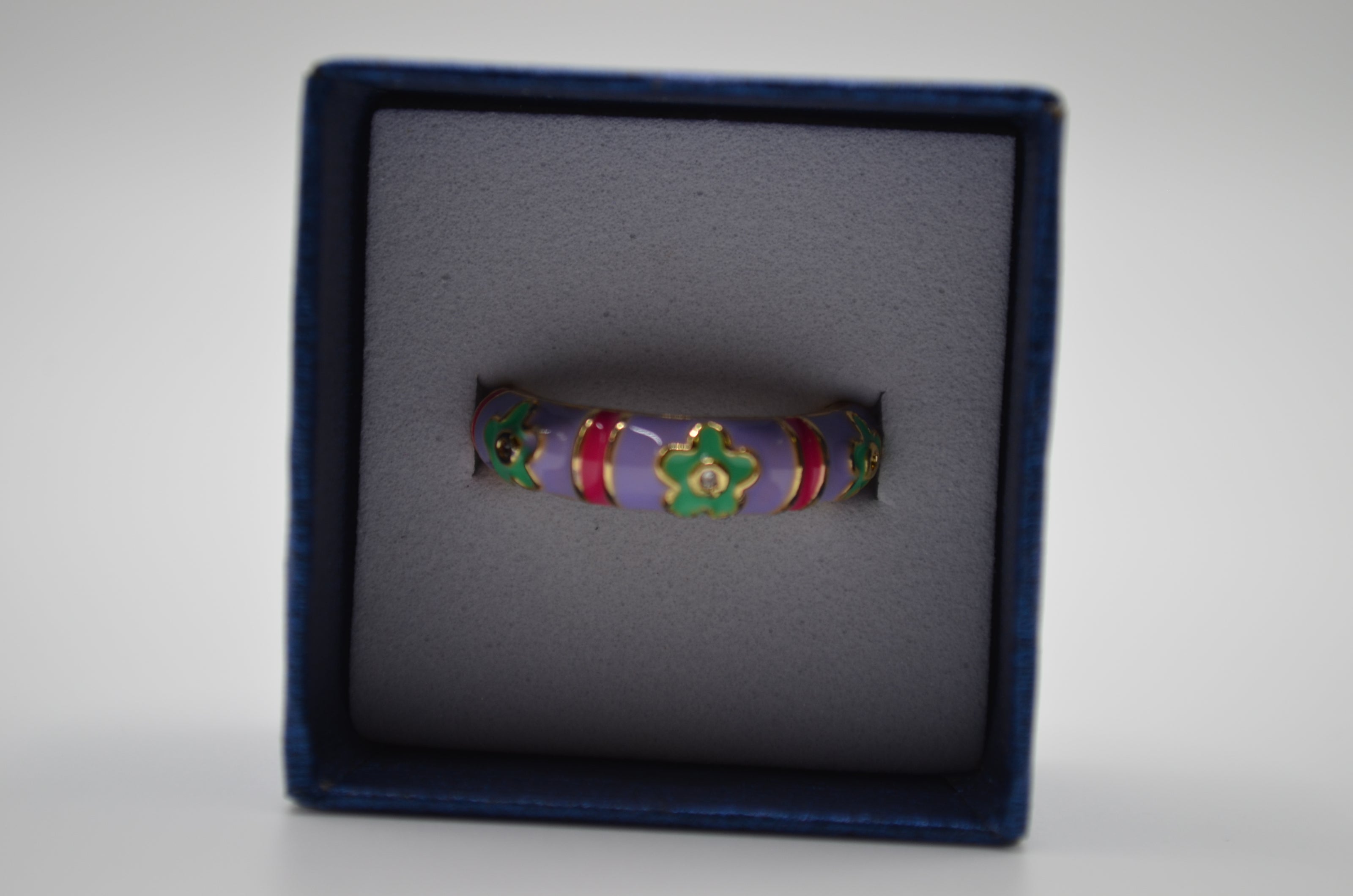 Blossom Stripe Enamel Ring