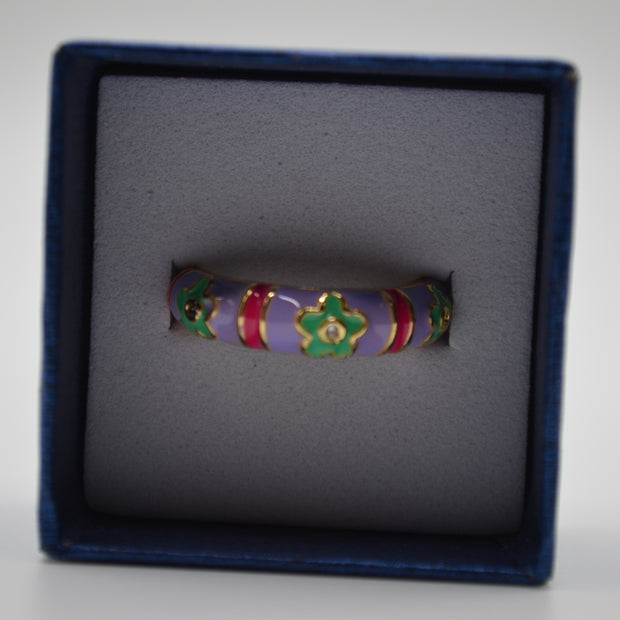 Blossom Stripe Enamel Ring