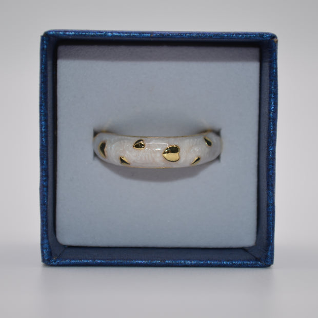 Pearl Mist Polka Enamel Ring
