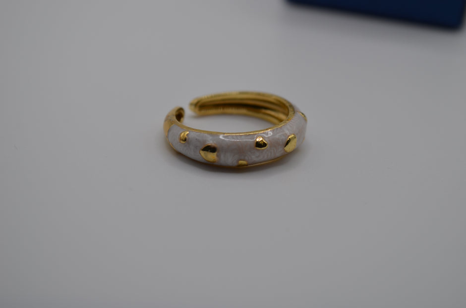 Pearl Mist Polka Enamel Ring