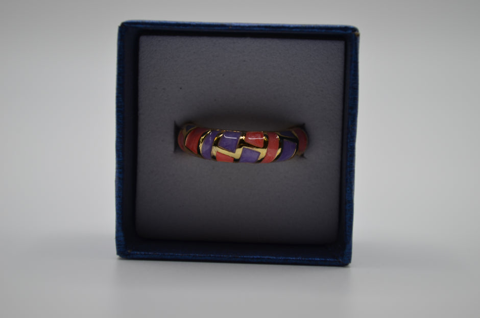 Vivid Mosaic Enamel Ring