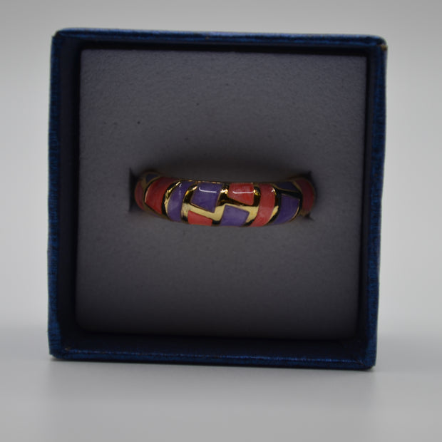 Vivid Mosaic Enamel Ring