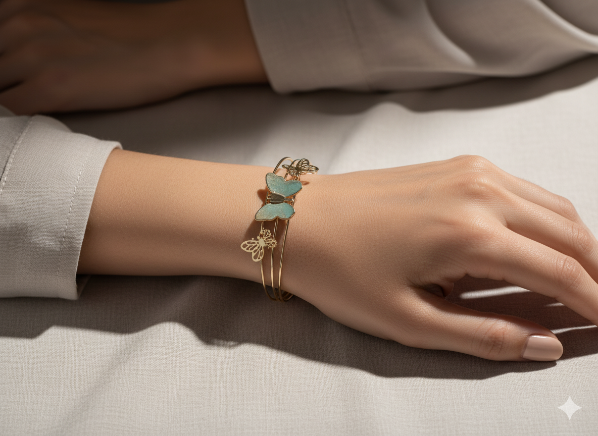 Golden Butterfly Bloom Bracelet
