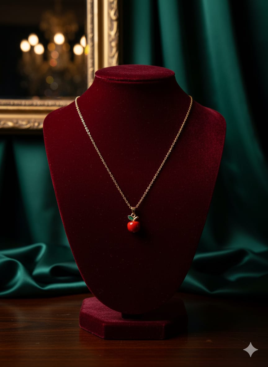 Red Apple Charm Necklace 🍎