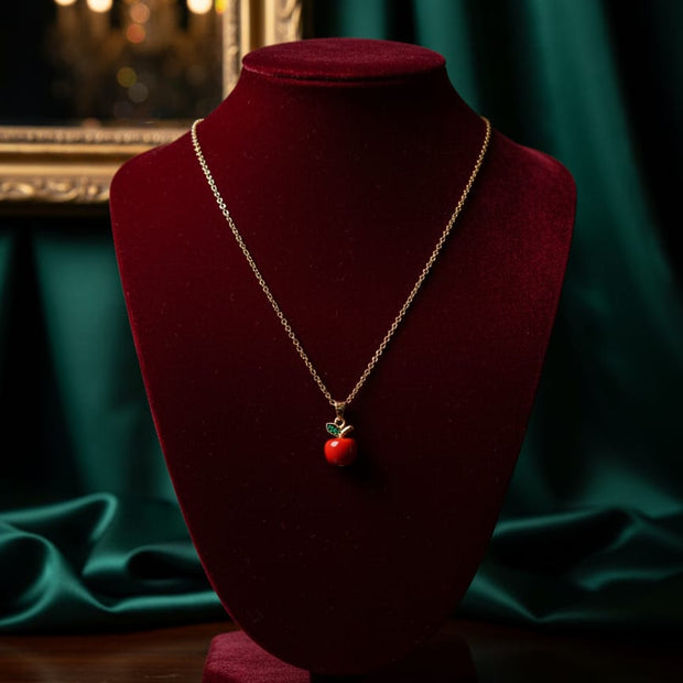 Red Apple Charm Necklace 🍎