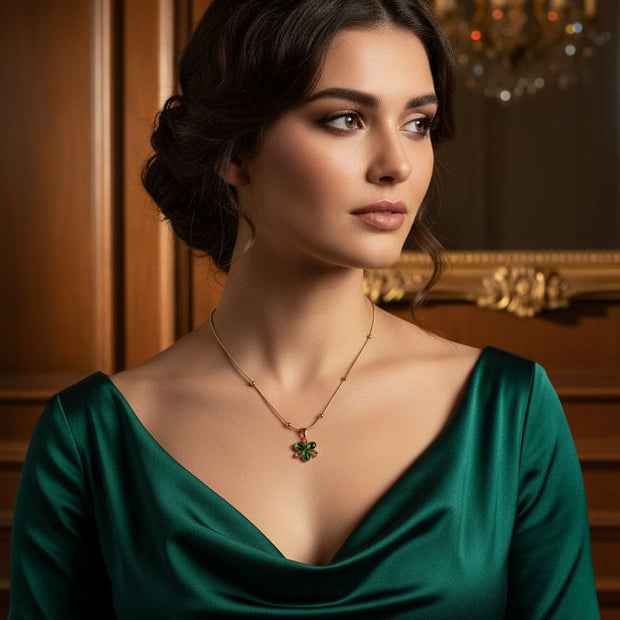 Emerald Blossom Pendant Chain