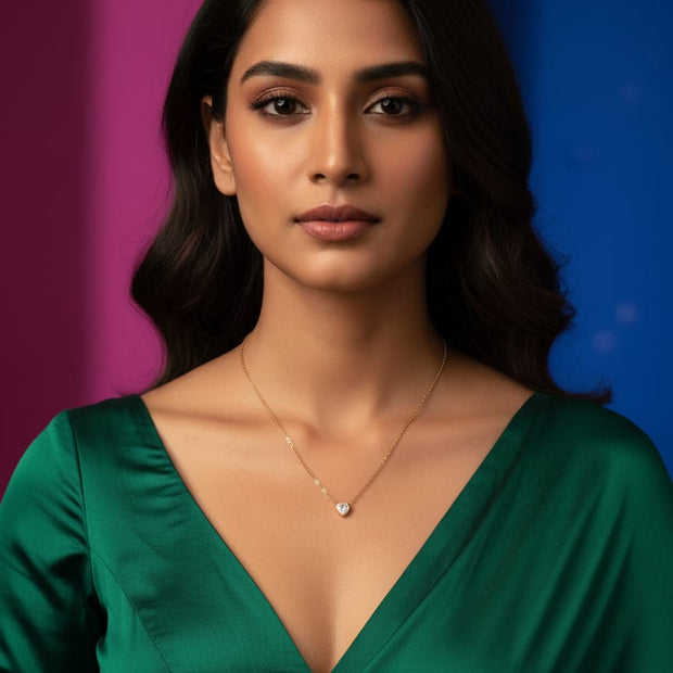 Radiant Solitaire Pendant Chain
