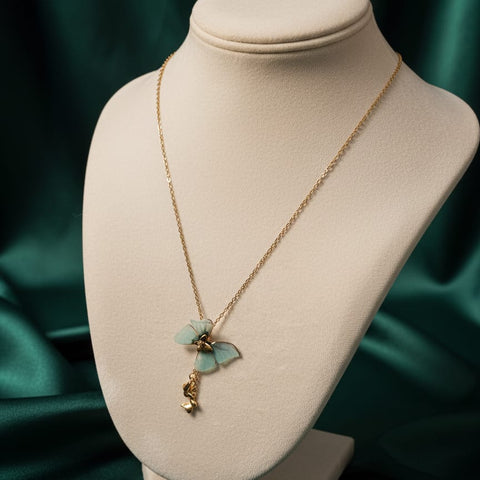 Golden Butterfly Lariat Necklace