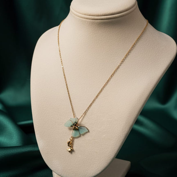 Golden Butterfly Lariat Necklace