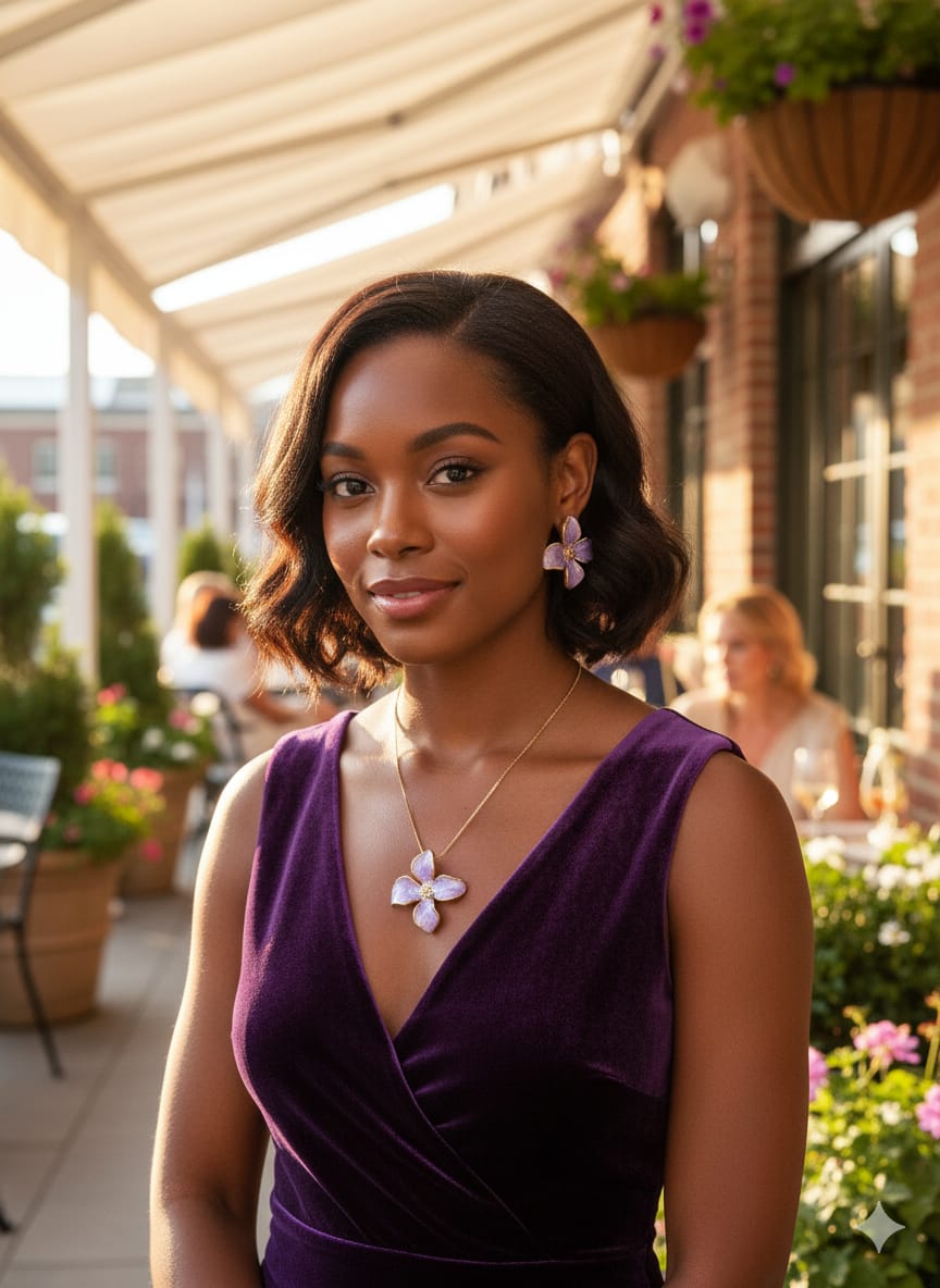 Radiant Lilac Blossom Pendant Necklace