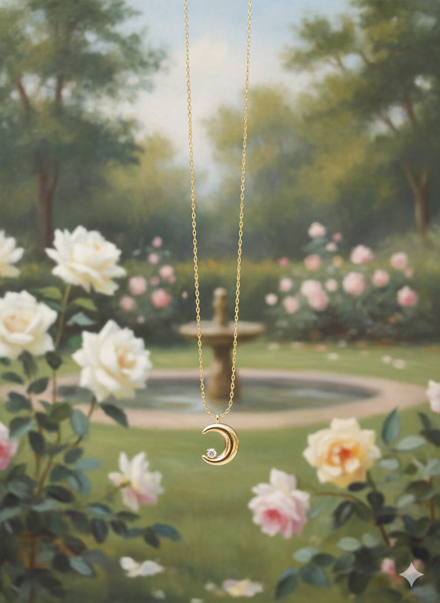 Celestial Crescent Moon Necklace