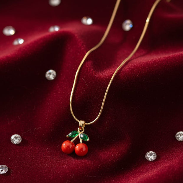 Cherry Bloom Pendant Necklace