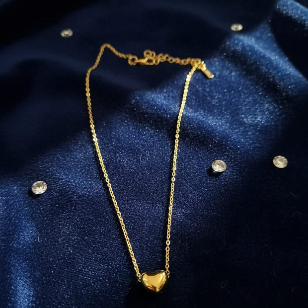Golden Heart Glow Necklace