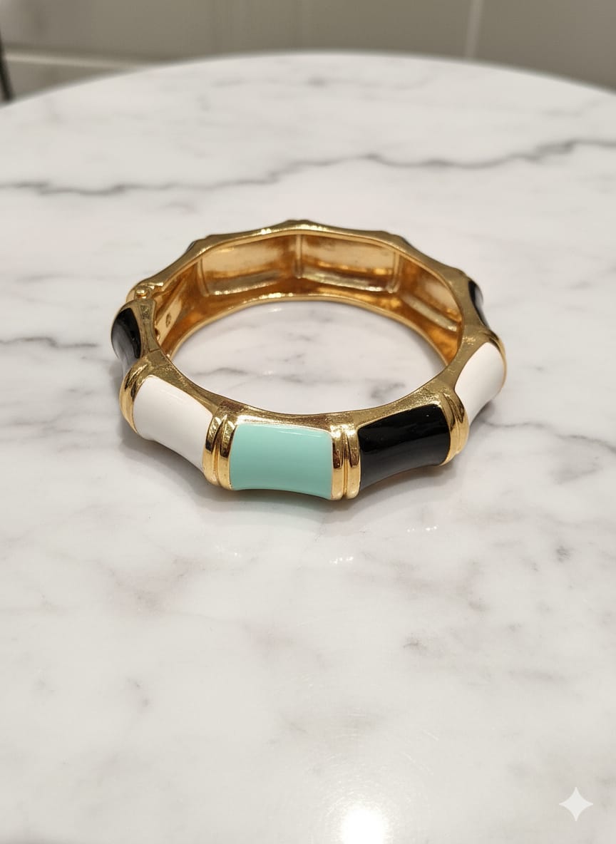TriTone Chic Enamel Bangle Bracelet