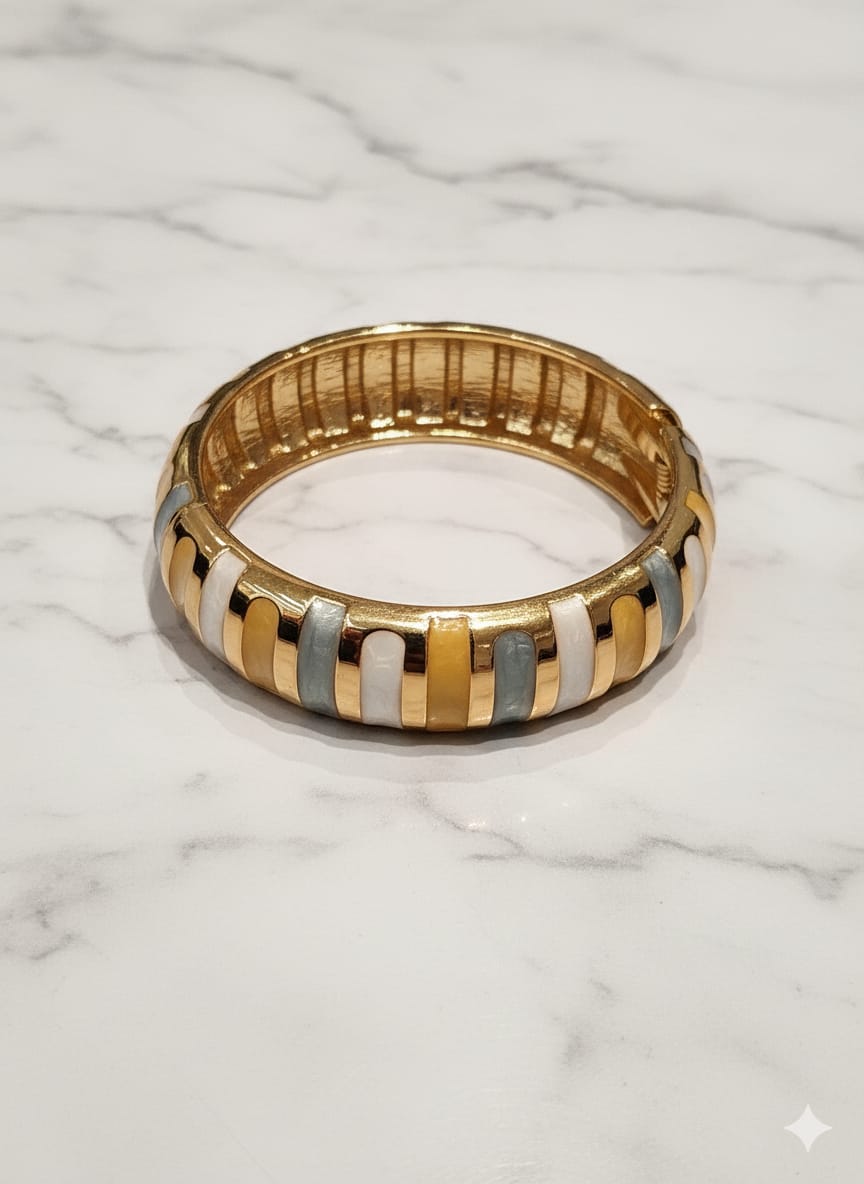 Royal Mosaic Enamel Bangle Bracelet