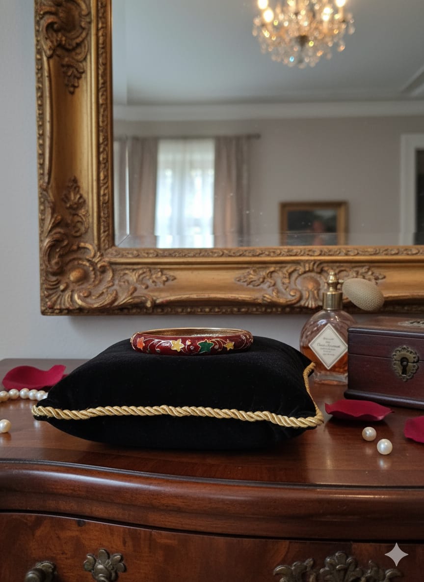 Imperial Ruby Floral Enamel Bangle