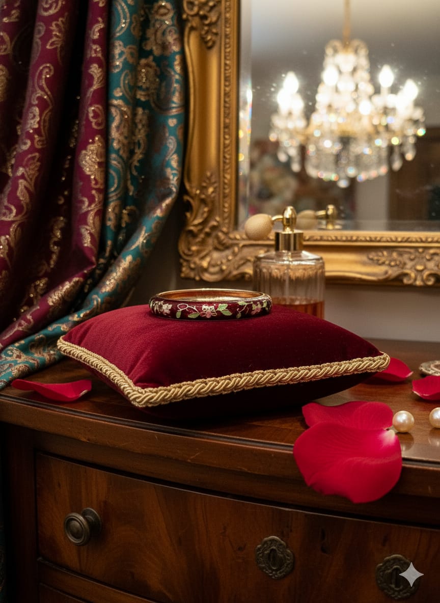 Midnight Blossom Enamel Bangle