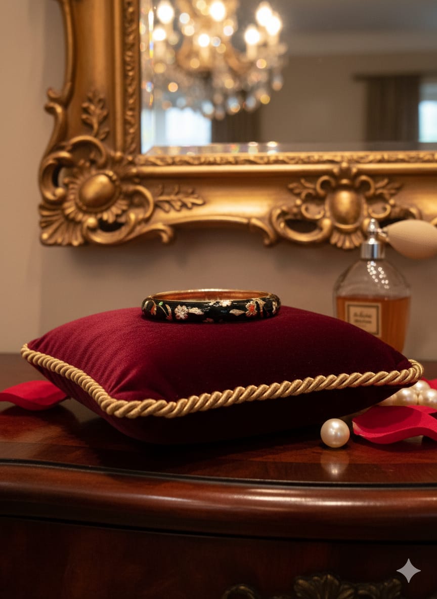 Noir Garden Enamel Bangle